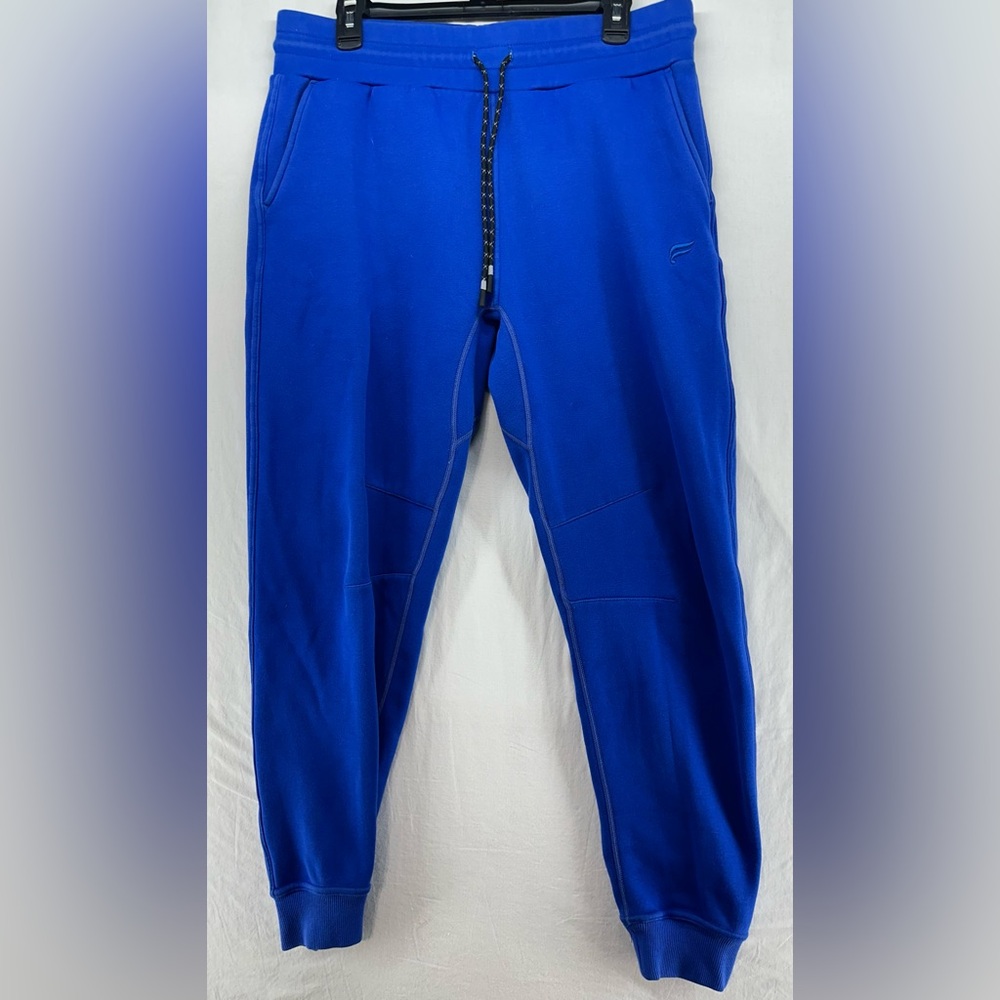Fabletics Sweatpants Joggers Royal Blue Fleece Workout Athleisure Mens Size L